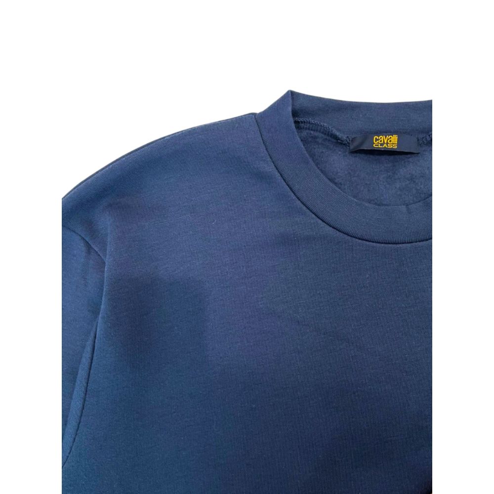 Blue Cotton Men Sweater
