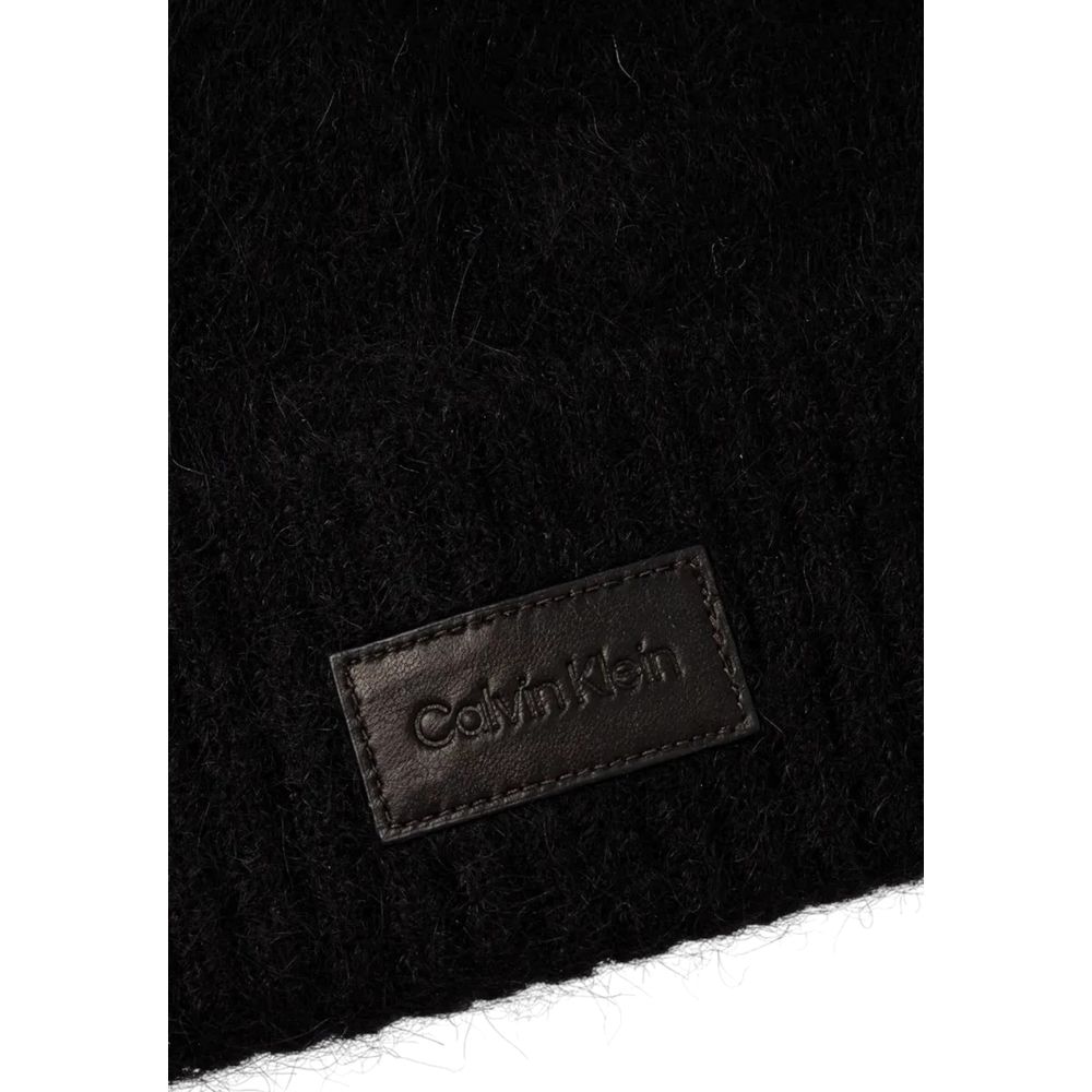 Black Alpaca Leather Hat