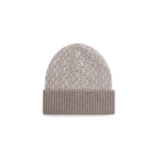 Beige Alpaca Leather Hat