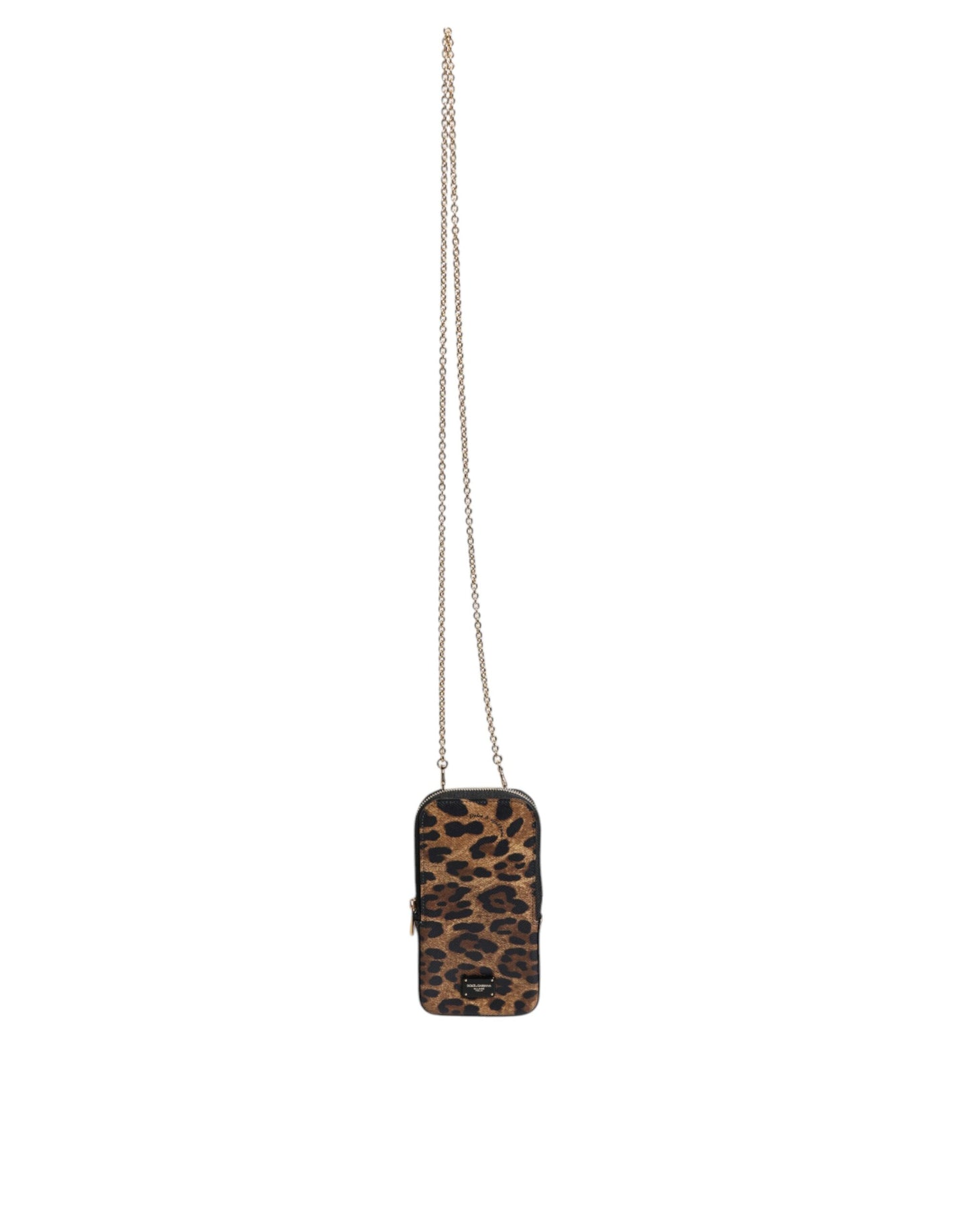 Brown Leopard Print Dauphine Leather Zip Around Wallet