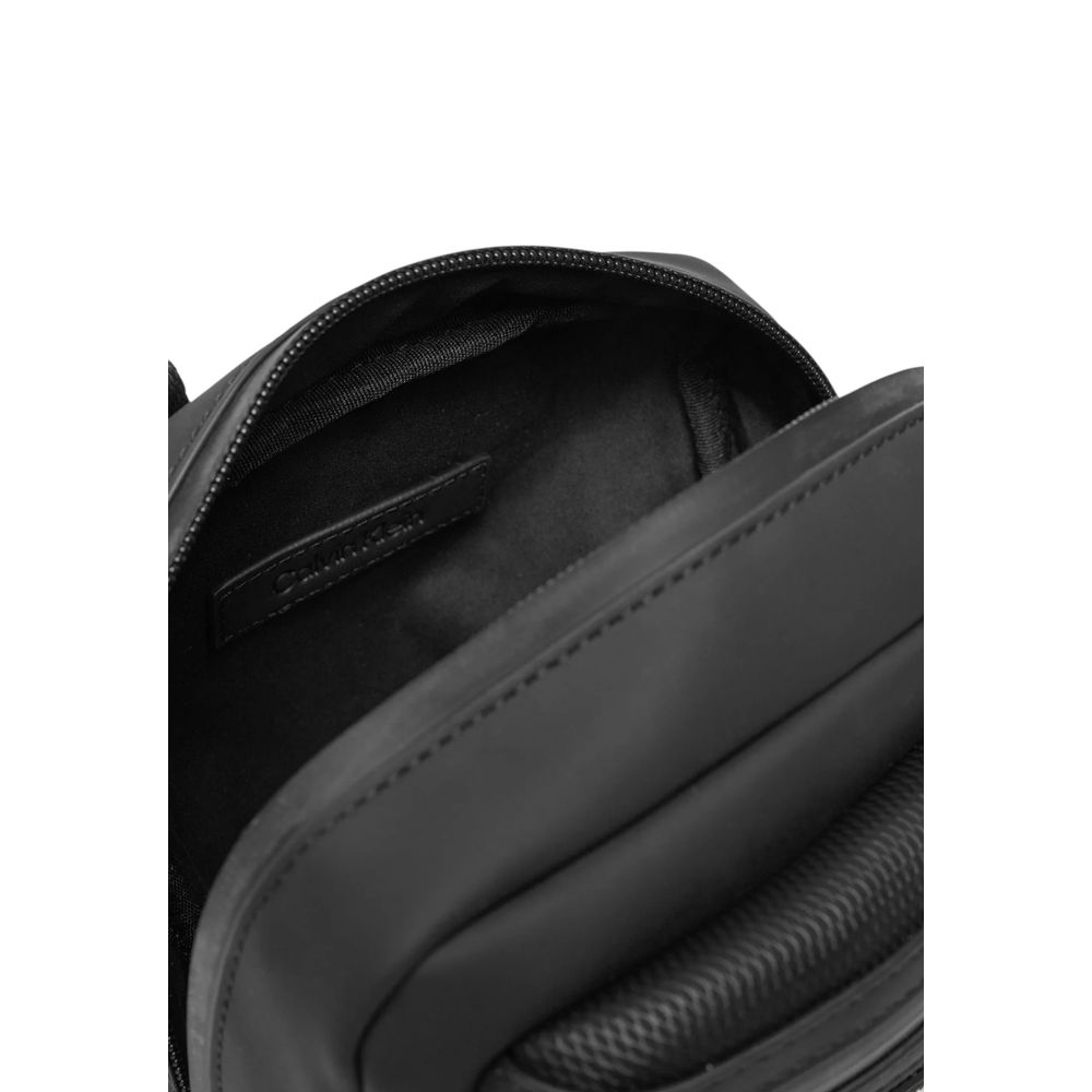 Black Polyethylene Messenger Bag
