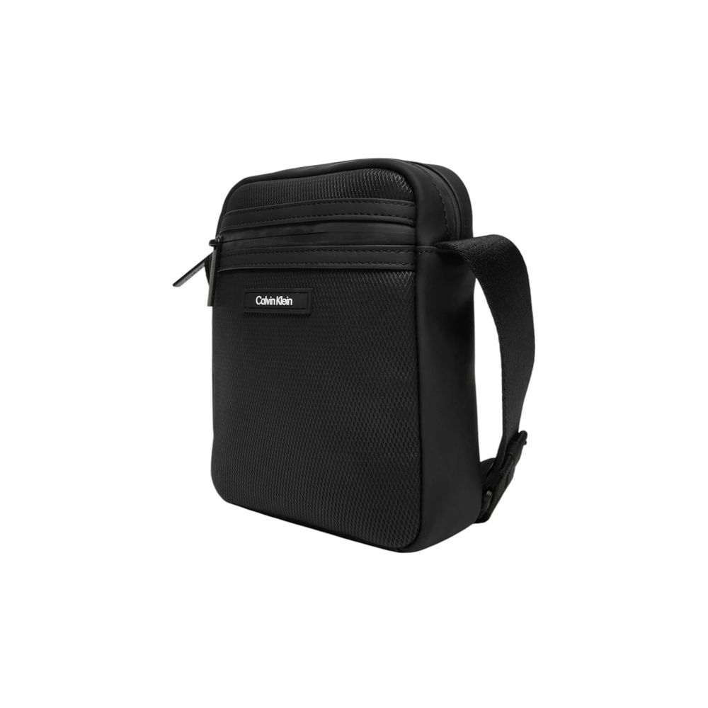 Black Polyethylene Messenger Bag