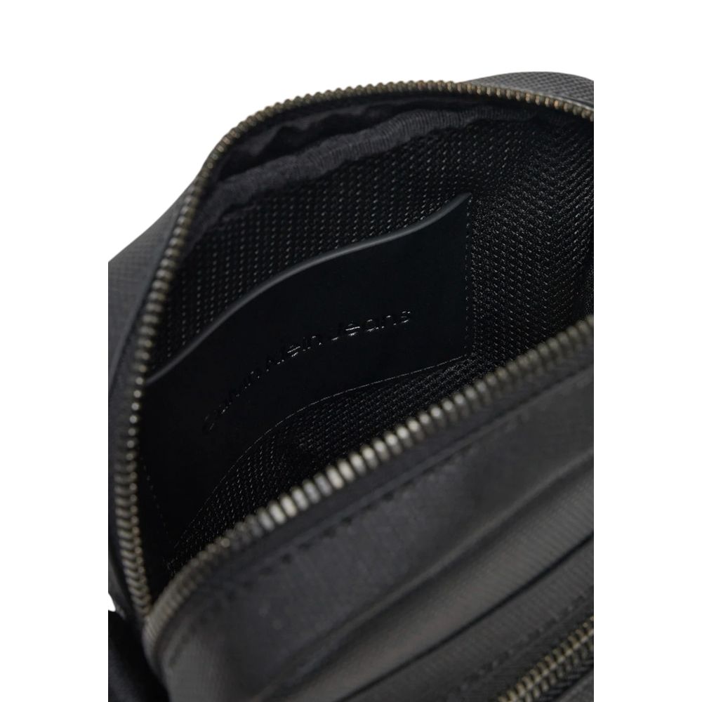 Black Polyethylene Messenger Bag
