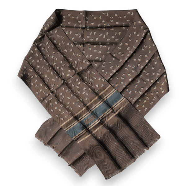 Dolce & Gabbana Brown Fantasy Silk Neck Wrap Shawl Scarf