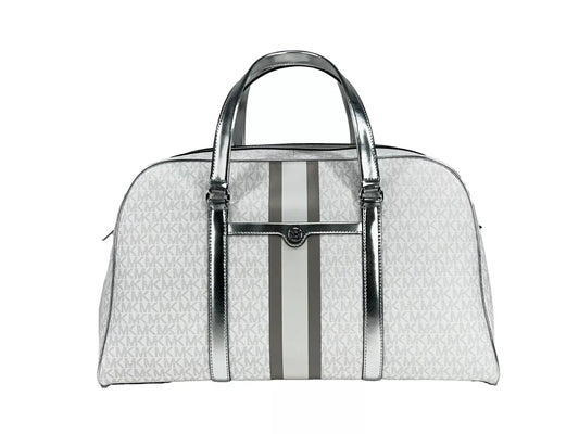 Travel Extra Large PVC Top Zip Weekender Luggage Bag Optic White