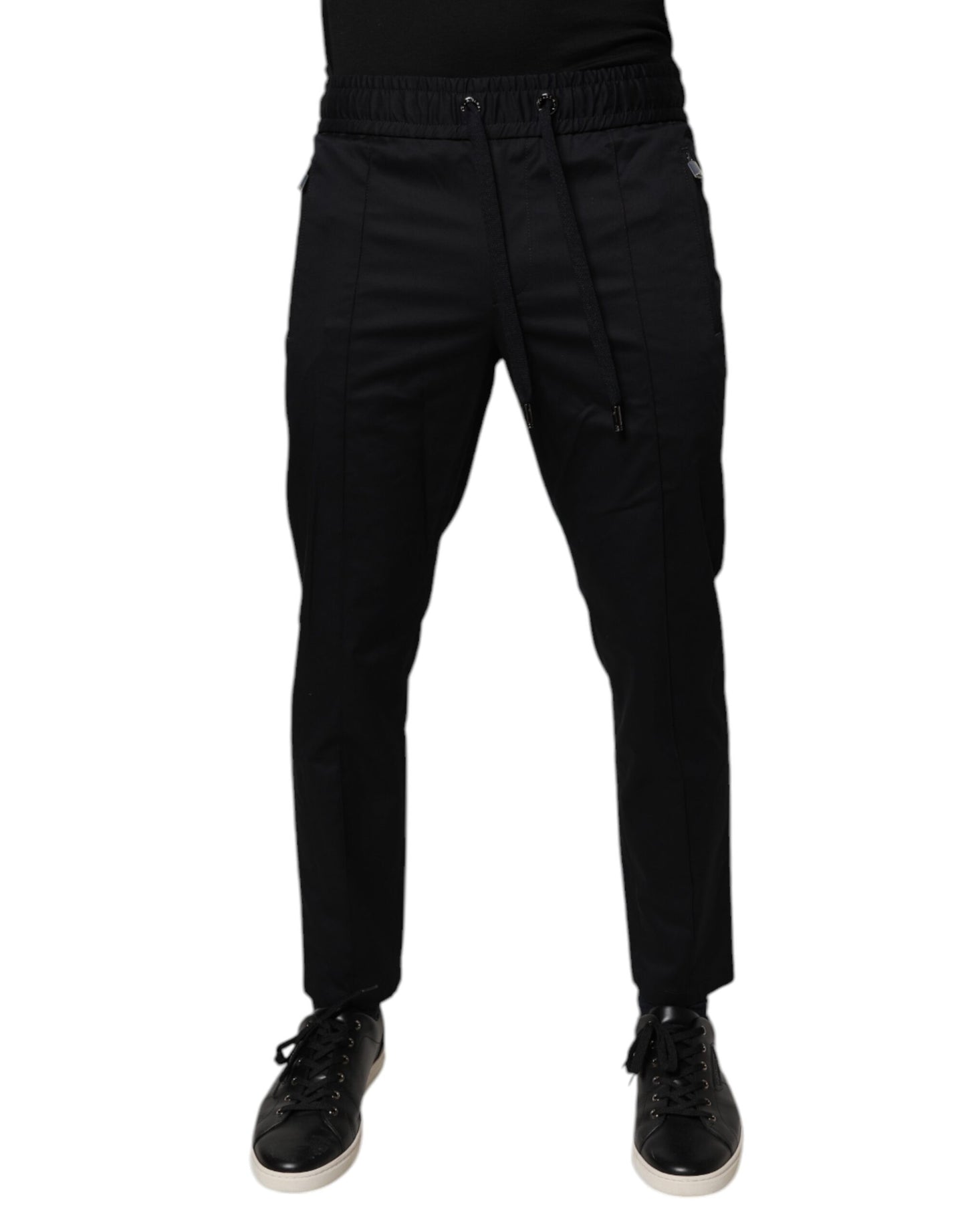Dark Blue Cotton Men Jogger Sweatpants Pants