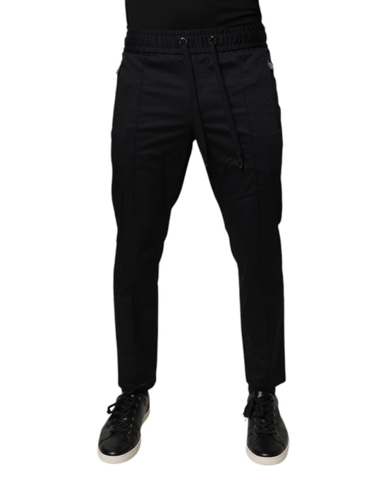 Dark Blue Cotton Men Jogger Sweatpants Pants