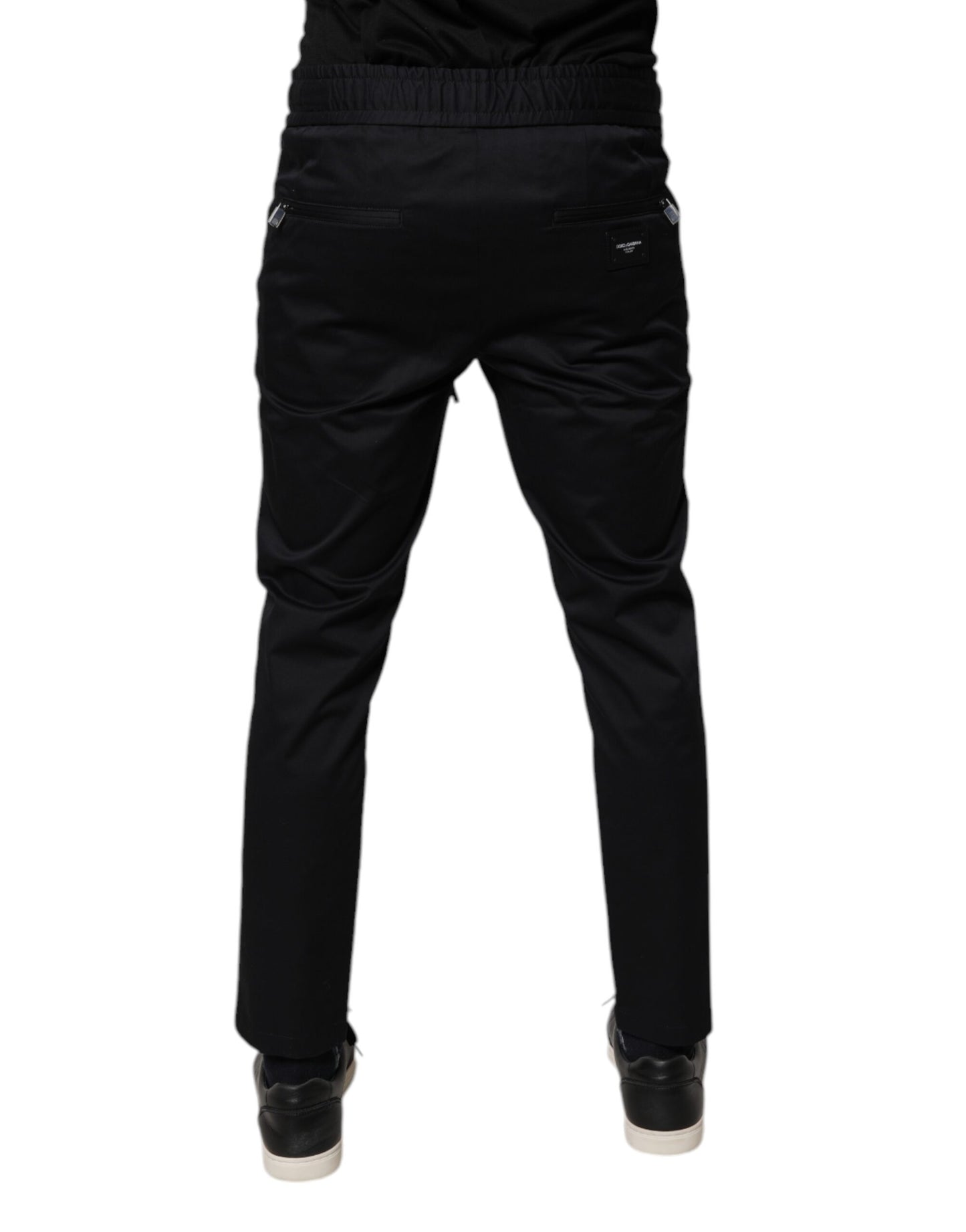 Dark Blue Cotton Men Jogger Sweatpants Pants