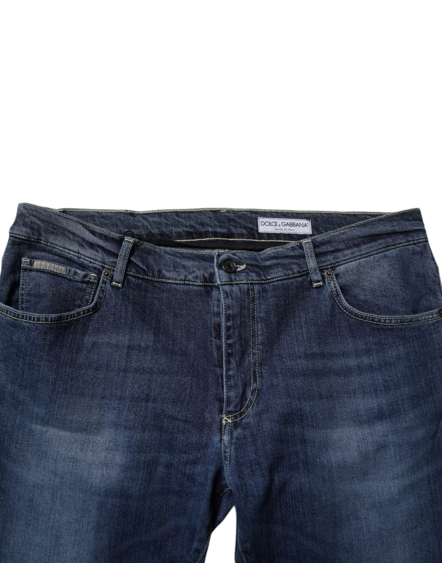 Blue Washed Cotton Stretch Skinny Denim Jeans