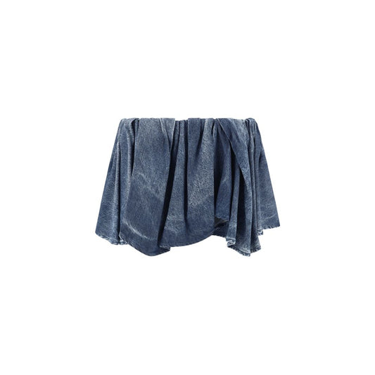 Asymmetrical denim patterned Skirt