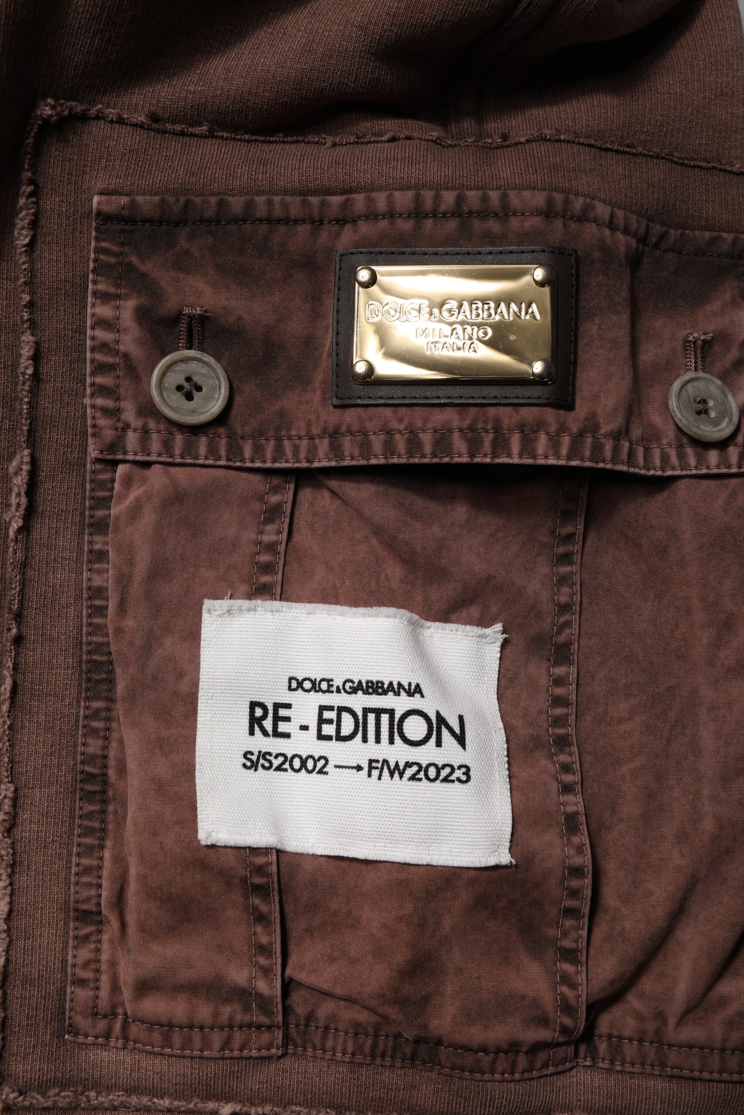 Brown Cotton Cargo Bermuda Sweatshorts Shorts
