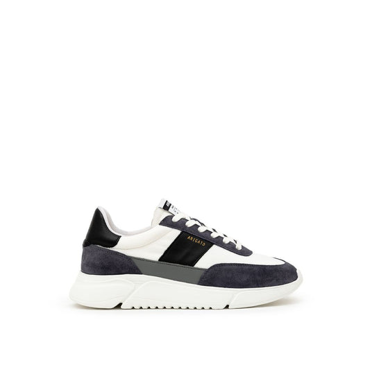 White Fabric And Leather Sneaker