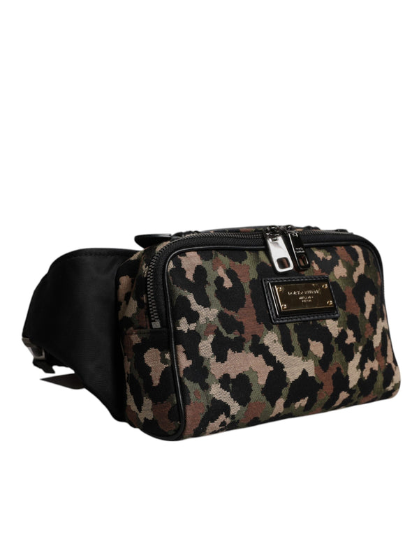 Dolce & Gabbana Multicolor Leopard DG Logo Belt Waist Fanny Pack Bag