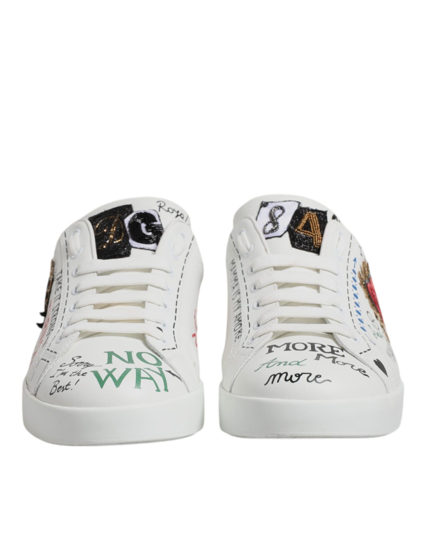 White Sacred Heart Patch Sneakers Shoes