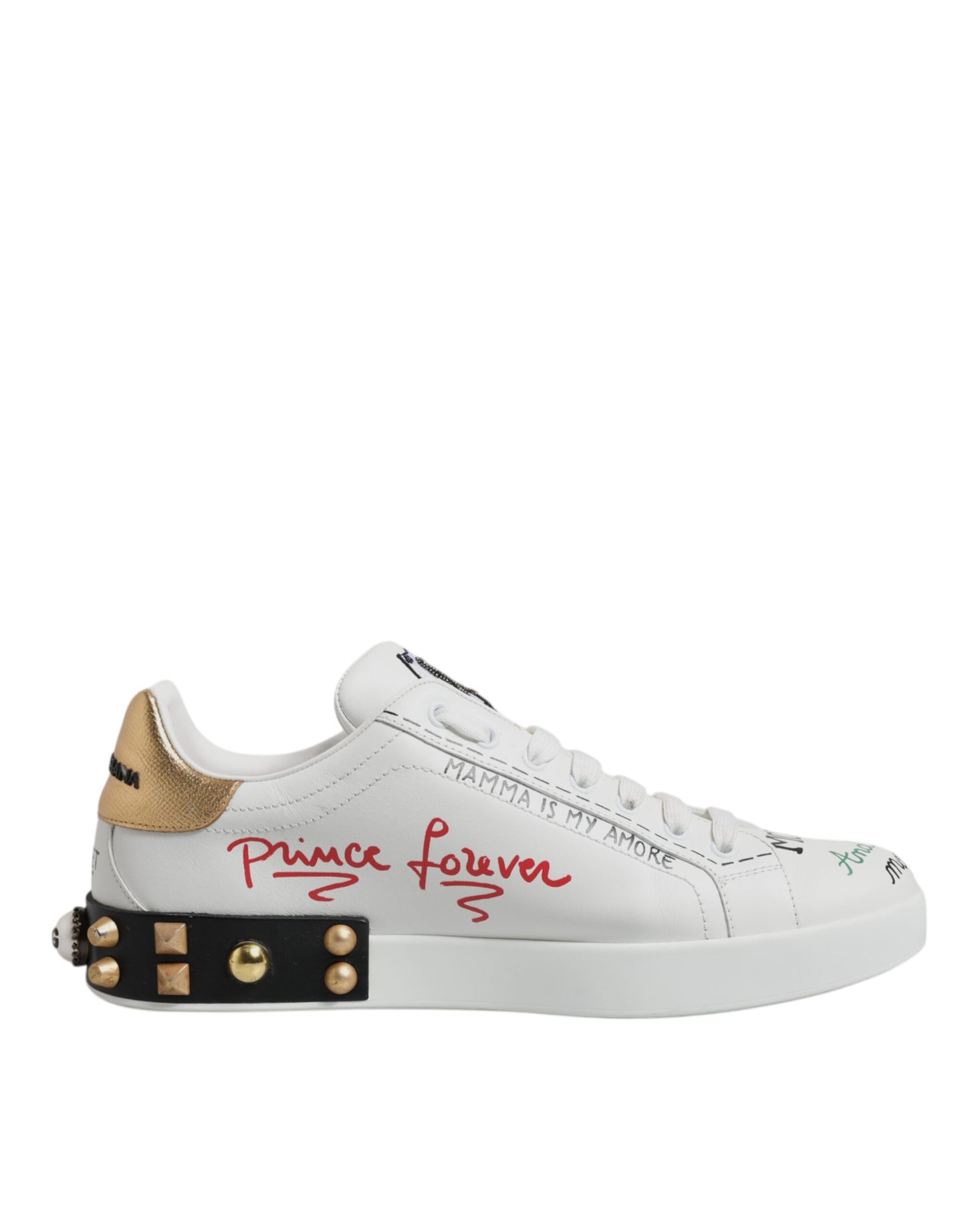 White Sacred Heart Patch Sneakers Shoes