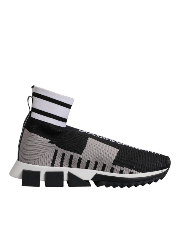 Dolce & Gabbana Black Gray Sorrento Socks Women Sneakers Shoes
