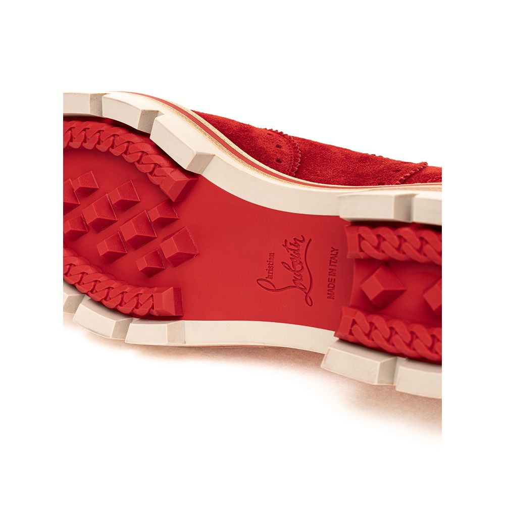 Red Suede Leather Flat Shoe
