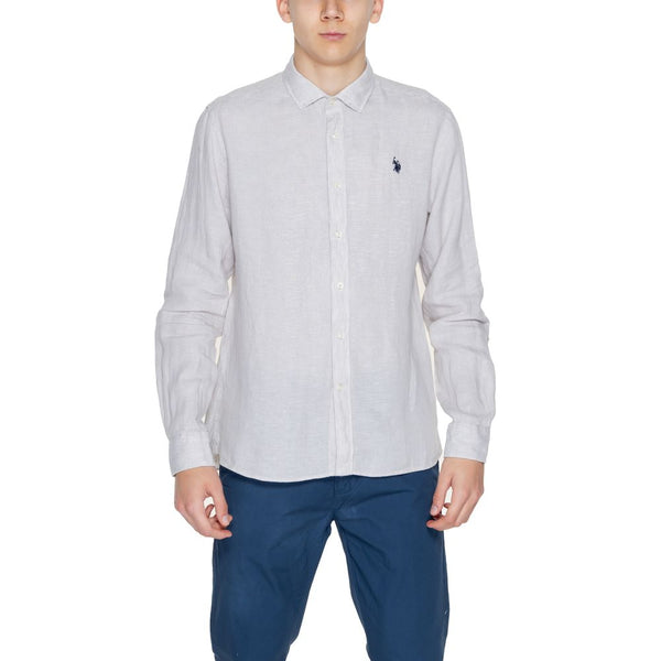 U.S. POLO ASSN. Beige Linen Dress Shirt