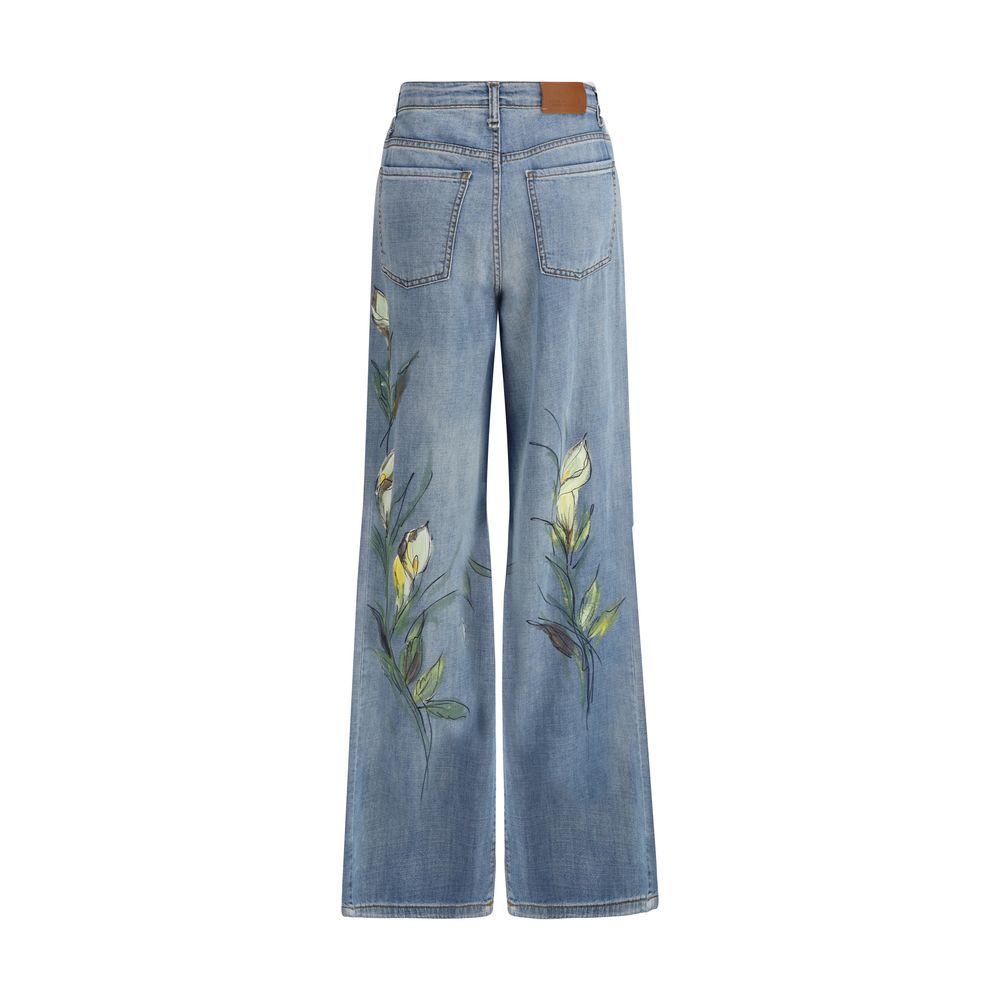 Floral Print Jeans