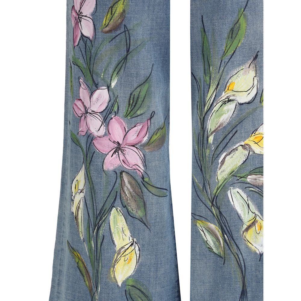 Floral Print Jeans