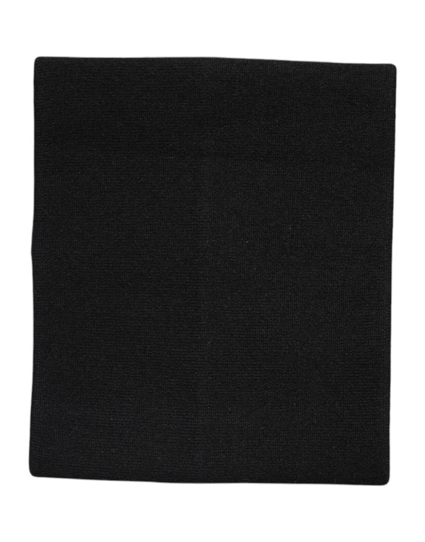 Dolce & Gabbana Black Cashmere Knitted Neck Warmer Foulard Scarf