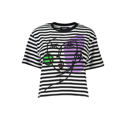 Black Cotton Women T-Shirt