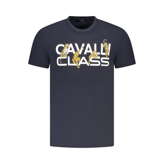 Blue Cotton Men T-Shirt