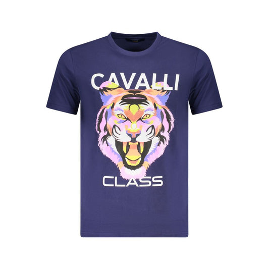 Blue Cotton Men T-Shirt
