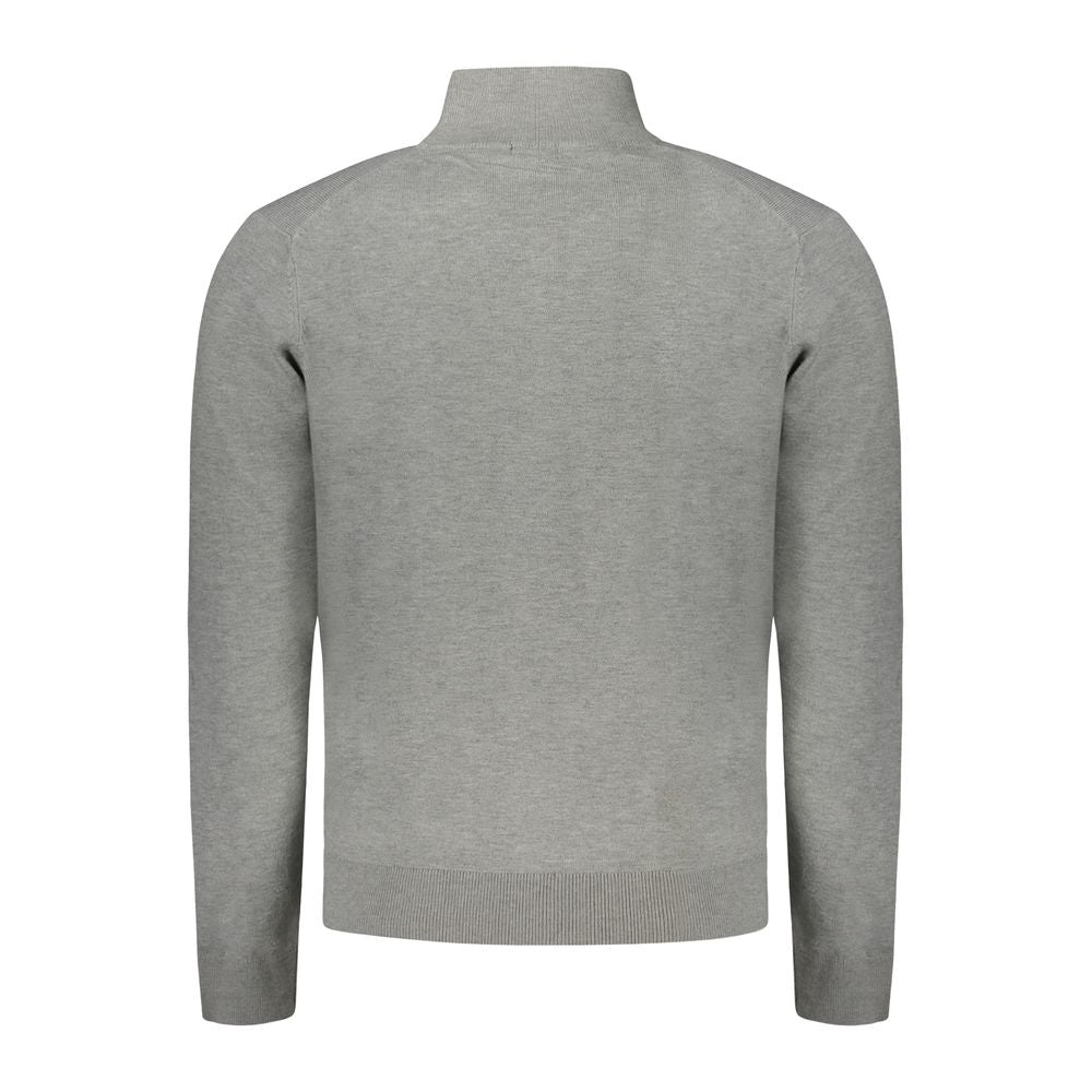 Gray Polyester Men Cardigan