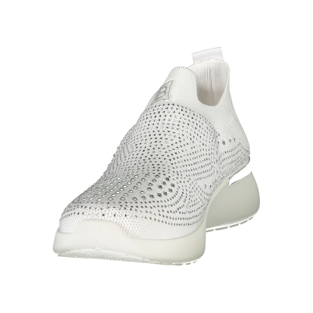 White Polyester Women Sneaker