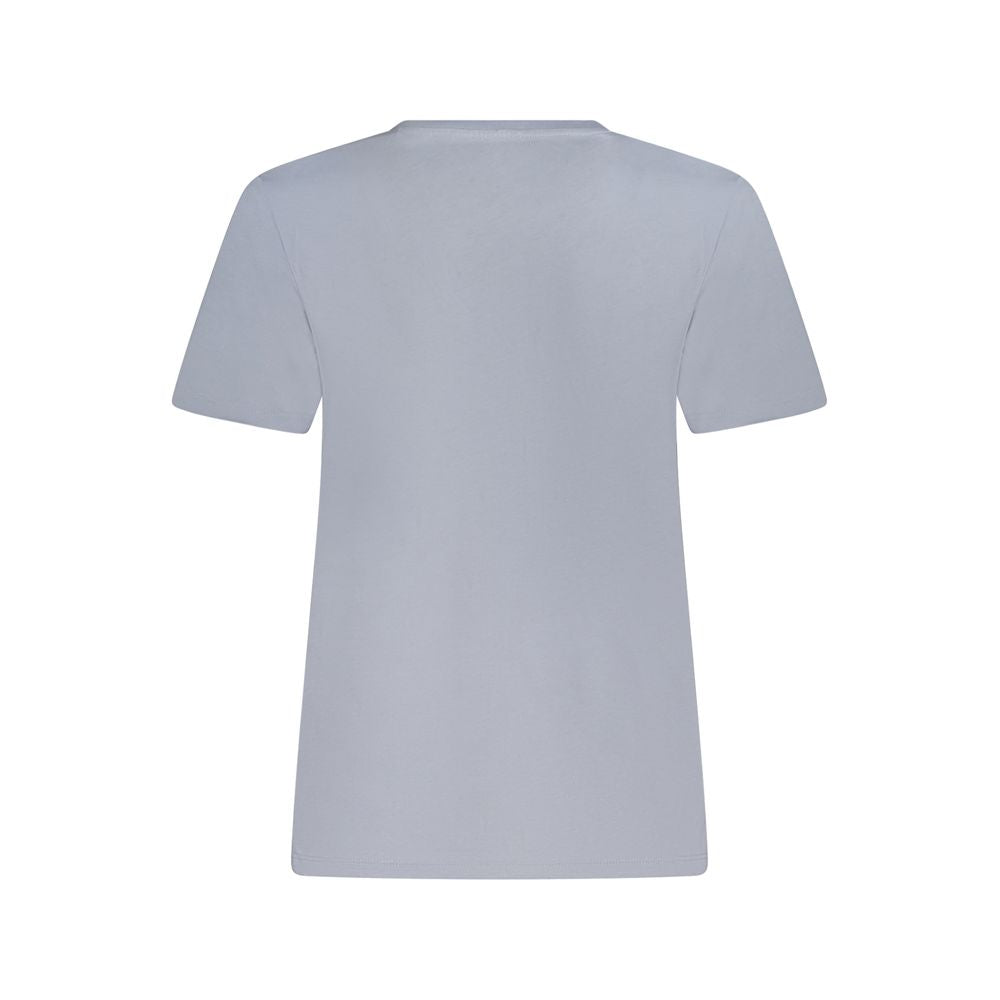 Light Blue Cotton Women T-Shirt