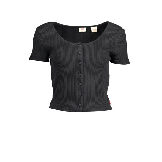 Black Cotton Women T-Shirt