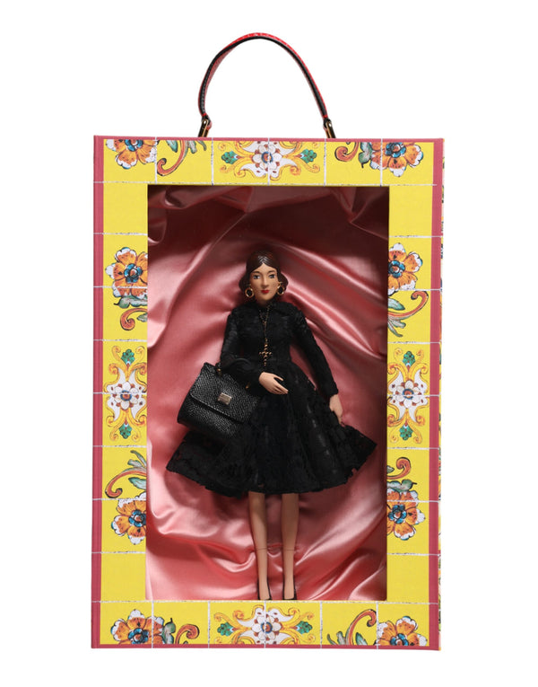 Dolce & Gabbana Black Dress Ceramic Porcelain Fashion Leather Sicily Dolls
