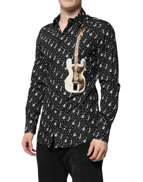 Dolce & Gabbana Black GOLD Instrument Embellished Shirt