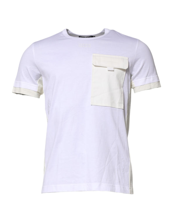 Dolce & Gabbana White Cotton Pocket Short Sleeves T-shirt