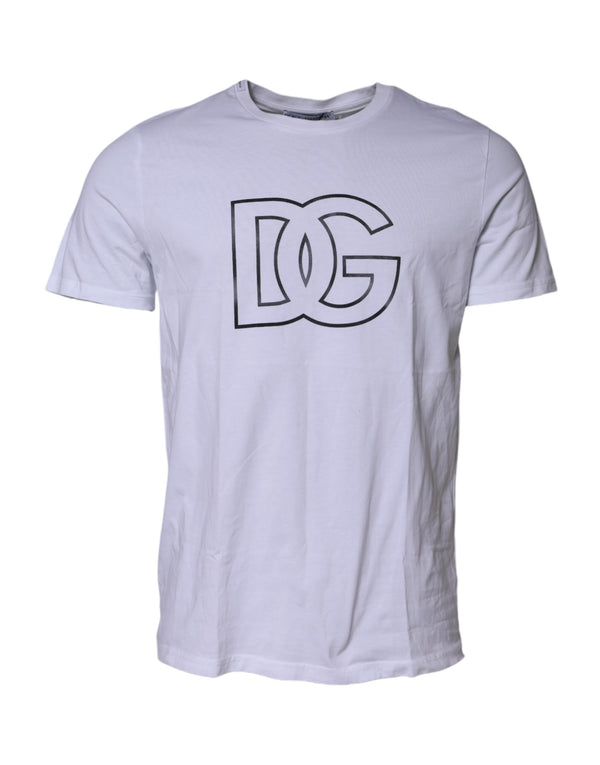 Dolce & Gabbana White DG Logo Print Short Sleeves T-shirt
