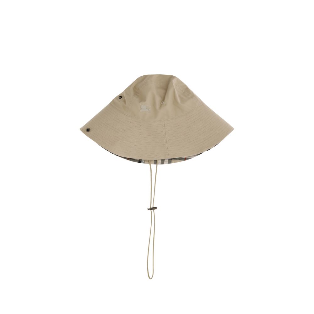 Check brim gabardine Bucket Hat