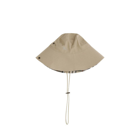 Check brim gabardine Bucket Hat