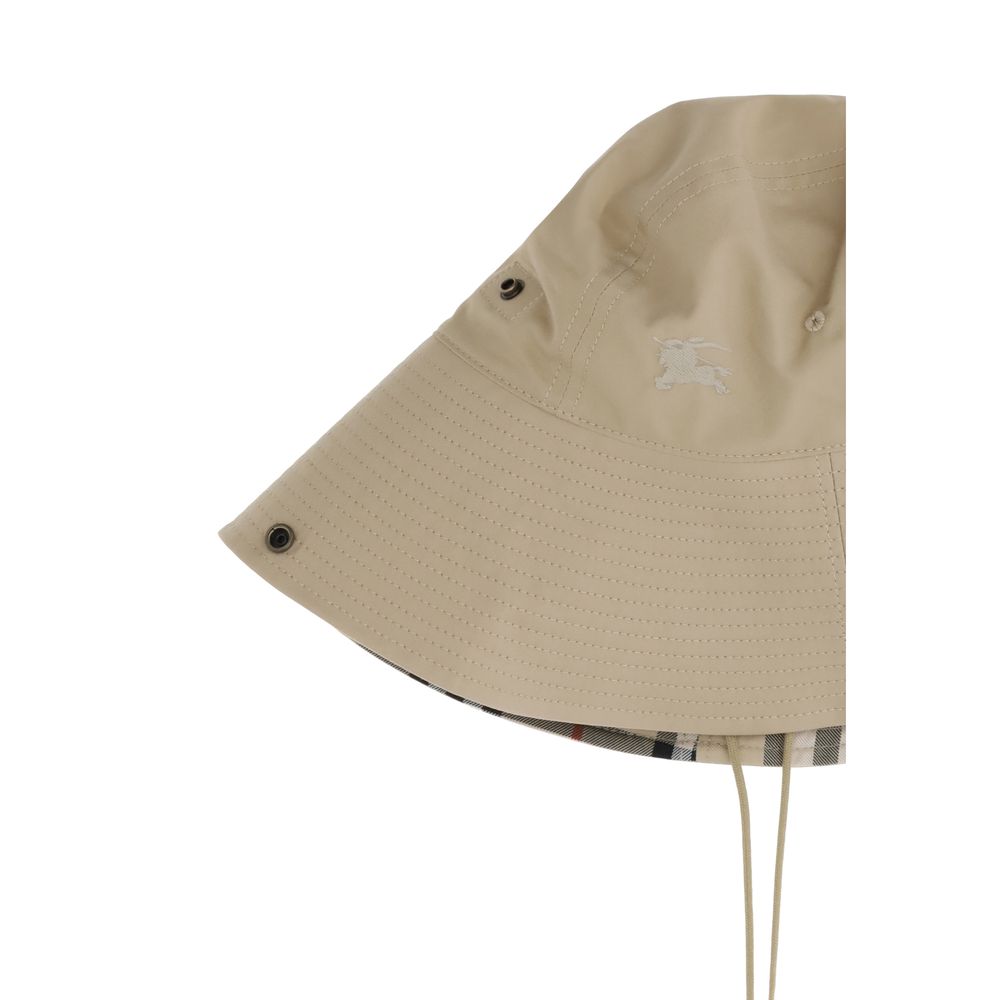 Check brim gabardine Bucket Hat