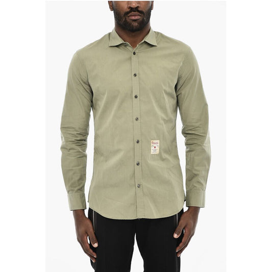 Dsquared² Poplin Cotton Shirt with Spread Collar