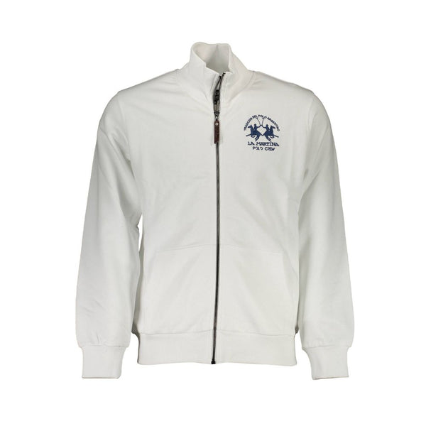 La Martina White Cotton Men Sweatshirt