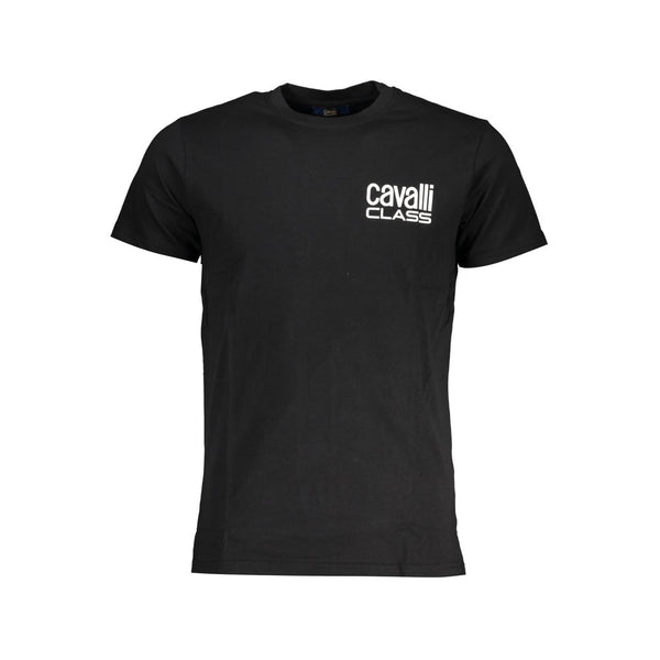 Cavalli Class Black Cotton Men T-Shirt