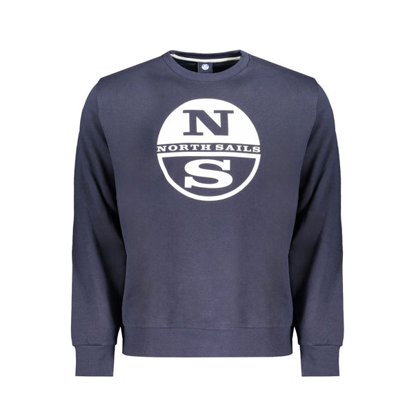 North Sails Blue Cotton Men Sweatshirt