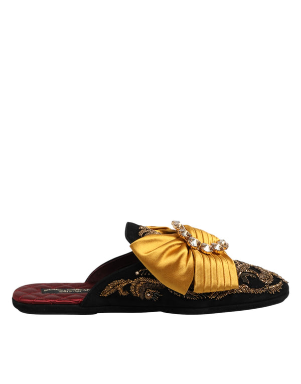 Dolce & Gabbana Multicolor Embellished Flat Sandals Shoes