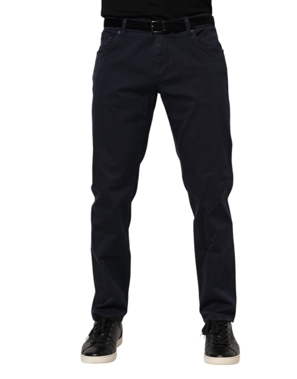 Dolce & Gabbana Blue Cotton Tapered Denim Jeans
