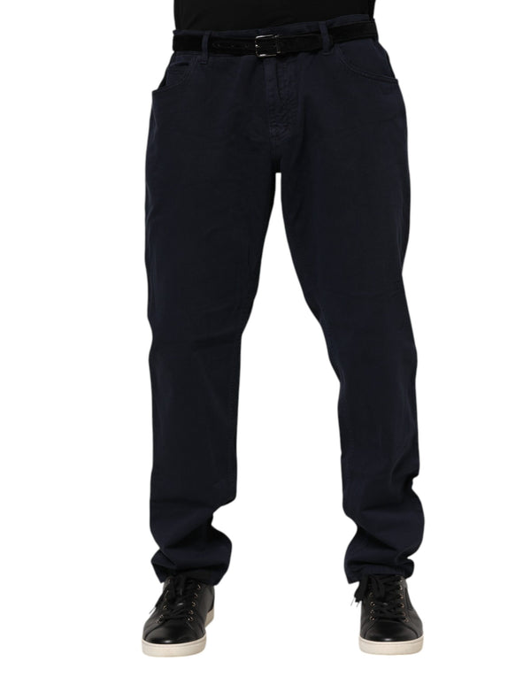Dolce & Gabbana Black Cotton Tapered Denim Jeans