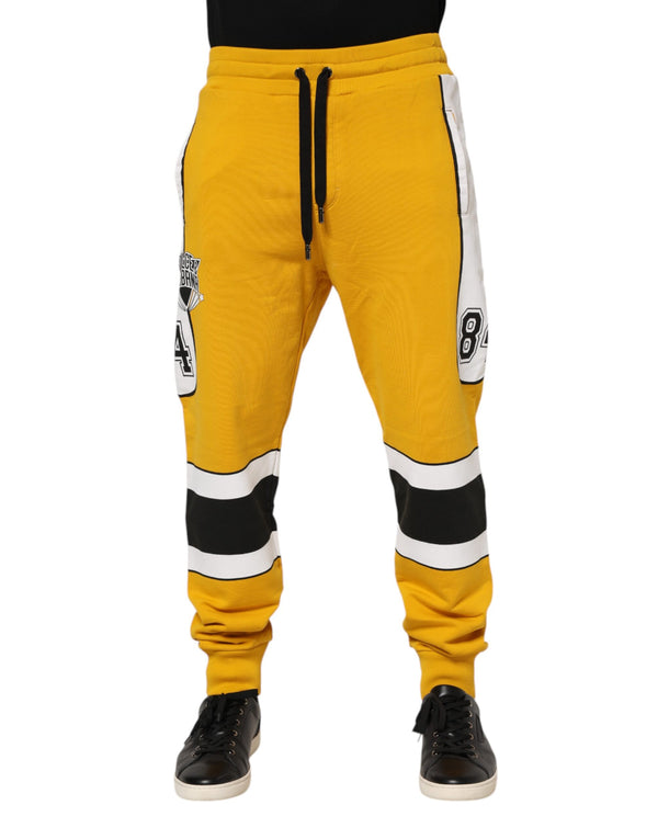 Dolce & Gabbana Yellow Cotton Sweatpants Jogger Trouser Pants