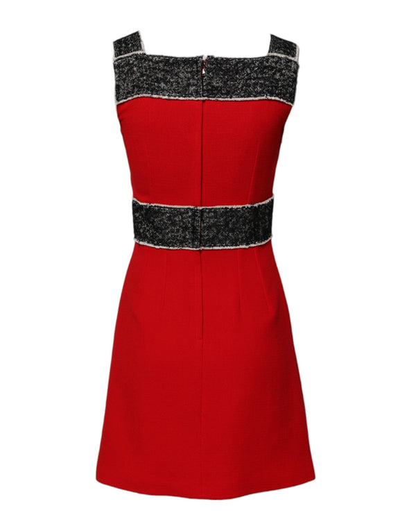Dolce & Gabbana Red Wool Sleeveless A-line Flared Mini Dress