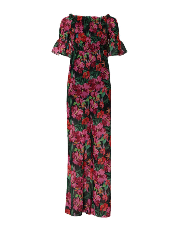 Patrizia Pepe Multicolor Floral Print Overall Jumpsuit Dress
