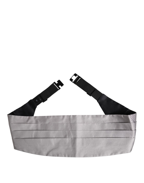 Dolce & Gabbana Gray Men 100% Silk Belt Wide Waist Cummerbund